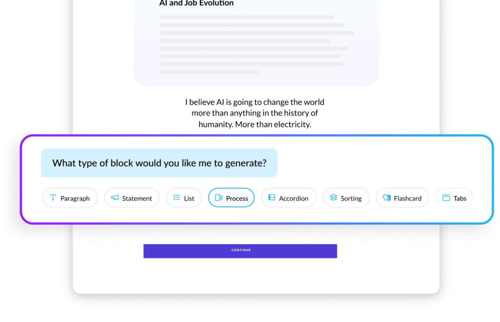 AI blocks sample lesson
