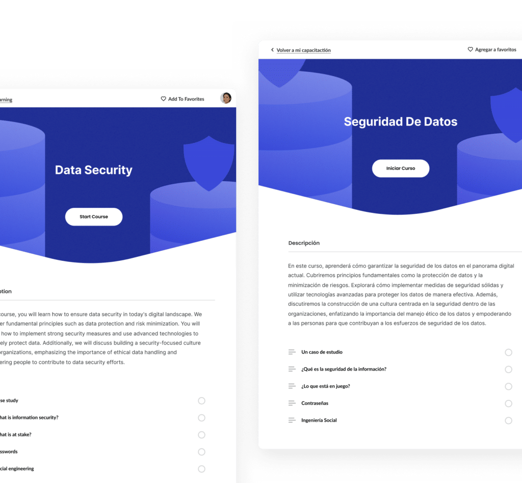 A beautiful course on data security in both English and Spanish.