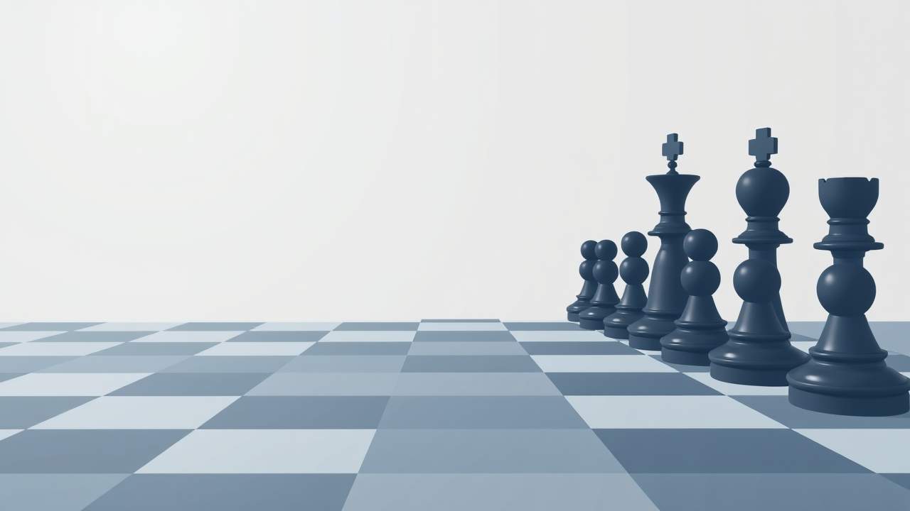 An assortment of chess pieces on a white background.